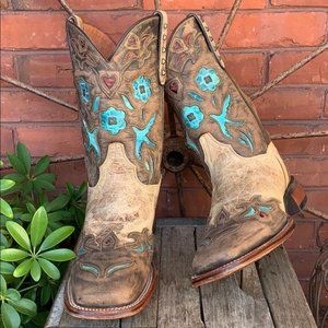 NEW Dan Post Blue Bird Square Toe Boots 9.5